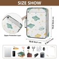 thumbnail image 3 of Haosy Accordion File Organizer Zipper Binder 500 Sheet 6-Tab Expanding File Folder Multi-Pocket 1.2 Inch 3 Ring Green Yellow Ufo, 3 of 7