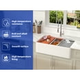 thumbnail image 2 of Dcolora 33" White Farmhouse Sink – Workstation, Fireclay Porcelain, Flat Apron Front, Ceramic Single Bowl, Country Farm Kitchen Barn Sink, 2 of 5