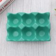 thumbnail image 4 of 6 Grids Egg Holder Ceramic Anti-Slip Egg Box Refrigerator Shockproof Egg Storage Box (Green), 4 of 8
