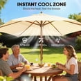 thumbnail image 4 of Outsunny Parasol de Patio en Bois 8 Pi Parasol de Marché Rond Parasol de Jardin, 4 of 10