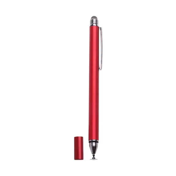 2 in 1 Fine Point Stylus Pen – Capacitive Touch Screen Pen for Smart Phone Tablet, Thin Round Tip (Red)
