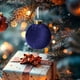 thumbnail image 5 of Adornos navideños, adornos navideños, regalos navideños, 12 bolas navideñas de terciopelo flocadas, adornos navideños de plástico, adornos colgantes decorativos navideños, decoración para árbol de Nav, 5 of 7