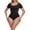 Black, variant on Women's Scoop Neck Short Sleeve Bodysuit Slimming Fit Body suit Top Collection