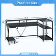 thumbnail image 2 of Gaming Desk 70.8'' with LED Lights and Storage Shelves, Computer Desk with Monitor Stand, Power Outlets and Cup Holder, Large PC Gamer Desk, Gaming Table for Bedroom, Living Room, Black, 2 of 6