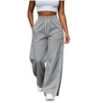 thumbnail image 6 of Vibrex Tear Away Pants for Women Side Slit Snap Sweatpants Loose Pants Women's Casual High Waist Solid Color Comfortable Pants with Pocket, 6 of 6