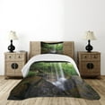 thumbnail image 4 of Ambesonne Waterfall Quilted Bedspread Set 2 Pcs, Northern Alabama, Twin Size, Green Brown, 4 of 5