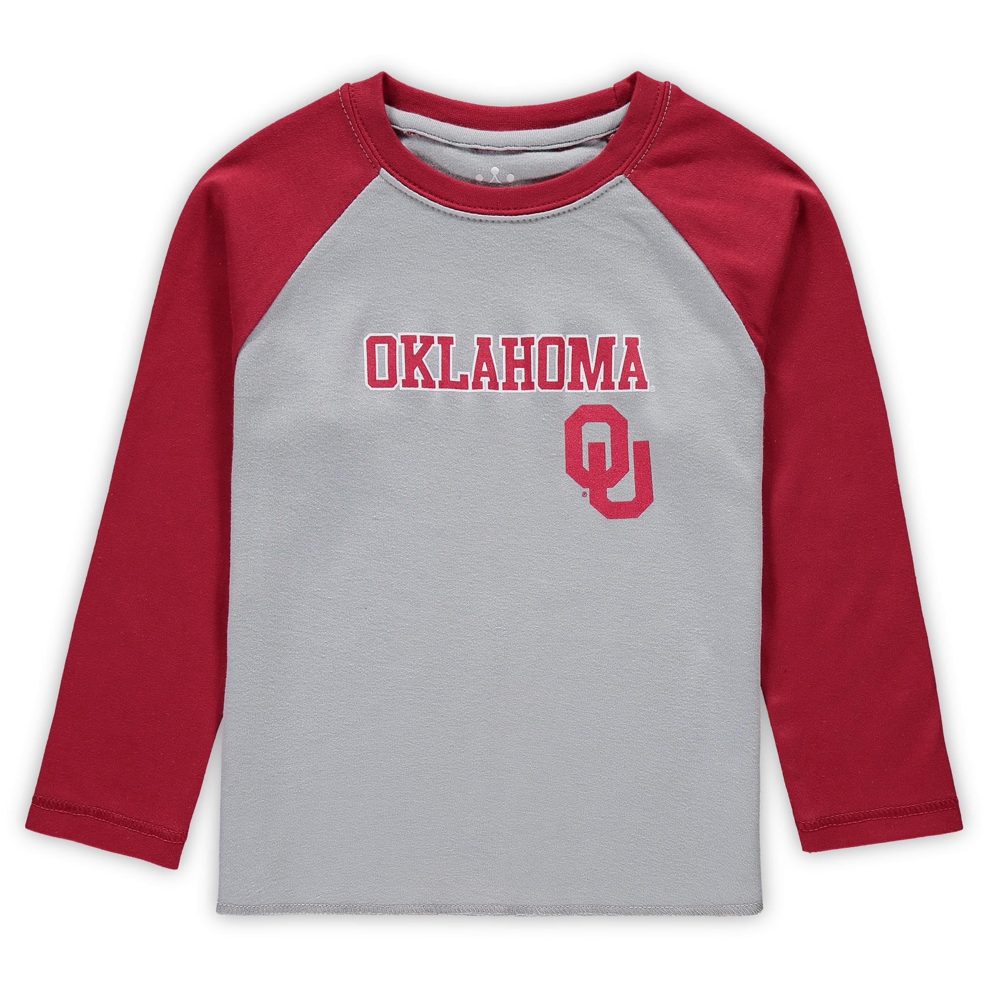 Sleeve Softball T-Shirt - Gray/Crimson 