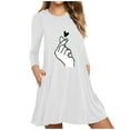 thumbnail image 1 of Robe Longue à Manches Longues pour Femmes, Imprimée, avec Poches, Décontractée, Ample, 1 of 8
