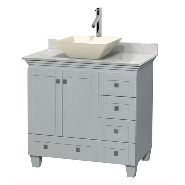 36 in. Single Bathroom Vanity with Pyra Bone Porcelain Sink