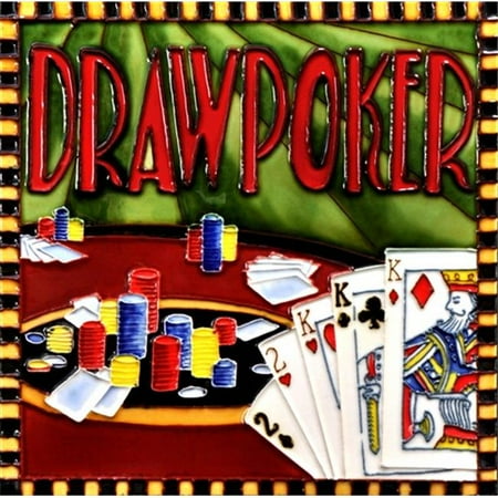 En Vogue B-329 Casino Game - Draw Poker - Decorative Ceramic Art Tile - 8 in. x 8 in.