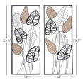 thumbnail image 3 of DecMode Black Metal Tall Cut-Out Leaf Wall Decor with Intricate Laser Cut Designs (2 Count), 3 of 9