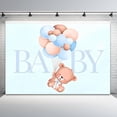 thumbnail image 4 of Baby Shower Backdrop Brown Bear Theme Photography Background Blue Balloon Kids Birthday Party Banner Decorations Newborn Gender Reveal Cartoon 1st Birthdays Parties Photo Booth Props, 4 of 5