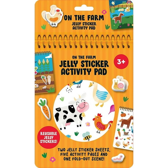 Dover Kids Activity Books On the Farm Jelly Sticker Activity Pad: With 40 Reusable Stickers, 2 Silicone Sticker Sheets, 4 Activity Pages and 1 Fol, (Hardcover)