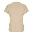 thumbnail image 6 of Diufon Women's Knit Tops Summer Short Sleeve V Neck Blouses Lace Peathwork Solid Color Tees, 6 of 6