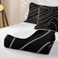 thumbnail image 4 of Homewish Aesthetic Lines Twin Quilt Set,Minimalist Artwork Twin Coverlet Set,Black Brown,2 Pieces, 4 of 7