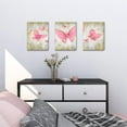 thumbnail image 3 of Hieng 3 Piece Butterfly Pictures Wall Decor Pink and Gold Canvas Wall Art Prints for Girls Glam Fashion Artwork for Bedroom Bathroom(only canvas), 3 of 6