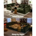 thumbnail image 3 of CHIC HOUSE Corner Seat for Modular Oversized Couch,Plush Corduroy Upholstered Chaise Module with Chenille Fabric,Convertible Sectional Sofa Unit in Green, 3 of 9