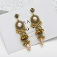 thumbnail image 5 of Jhumka Long Tassel Bell Earrings Vintage Jhumki Bollywood Traditional Ethnic Dangle Drop Bohemian Chandelier Earring for Women Oxidized Crystal Wedding Party Festival Indian Jewelry Gift, 5 of 12