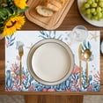 thumbnail image 4 of Turtle Coastal Placemats Set of 4, Summer Beach Ocean Shell Jellyfish Starfish Placemats for Dining Table, Place Mats for Kitchen Tabletop, Waterproof Wipeable Dining Table Mats Set, 4 of 9