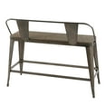 thumbnail image 3 of 42" Oregon Industrial Antique Metal and Espresso Wood-Pressed Grain Bamboo Counter Bench, 3 of 4