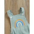 thumbnail image 6 of Chollius Toddler Baby Girls Summer Romper Rainbow Embroidered Sleeveless Backless Jumpsuit Buttons Decor Casual Bodysuit, 6 of 9