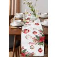 thumbnail image 2 of Hokiten Table Runners 36 Inches Long Dress Scarves, Christmas Balls Farmhouse Kitchen/Dining Table Runner, Short Coffee Tablerunners, Xmas Poinsettia Botanical Red 13x36 Inch, 2 of 7