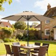 thumbnail image 2 of Outsunny Patio Sun Umbrella, Outdoor Parasol with 6 Ribs, Coffee, 2 of 10