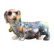 thumbnail image 3 of Estatua de perro de poliresina, figura decorativa de escritorio, figuras en miniatura de perro salchicha Azul, 3 of 9