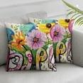 thumbnail image 3 of nygtbtfer  Hello Spring Pillow Cover Farmhouse Colorful Decor Throw Pillowcase Seasonal Outdoor Porch Decorative Cushion Case for Bed Sofa Couch Home Decorations  White, 3 of 7