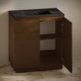 thumbnail image 6 of St. Tropez 36" Freestanding Bathroom Vanity in Brown Oak with Black 3-Hole Widespread Sink Top, 6 of 7