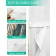 thumbnail image 3 of No Hook Shower Curtain with Snap-in Liner, Teal Boho Stripes Waterproof Fabric Bathroom Curtains, Modern Bohemia Brown Beige Texture Bath Curtains & Mesh Top Window Standard 72''x72'', 3 of 6