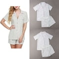 thumbnail image 2 of Pyjama d'Été à Manches Courtes pour Femmes, Ensemble Mignon en Coton, Chemise de Nuit à Manches Courtes, 2 of 7