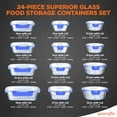 thumbnail image 2 of SereneLife 24-Piece Food Storage Containers Superior Glass Food Storage, 11-35 oz. Capacity, (Blue), 2 of 3