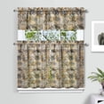 thumbnail image 3 of Set of 3 Artistic Tier Curtains for Kitchen - Tribal Tiger Face & Floral Design Semi-Sheer Short Curtains with Rod Pocket, Wild Jungle Print Window Treatment Panels, 3 of 5