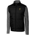 thumbnail image 2 of Men's Cutter & Buck Black Grambling Tigers Vault Big & Tall Stealth Hybrid Quilted Full-Zip Windbreaker Jacket, 2 of 3