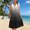 Black, variant on Summer Dress for Women Fitted Waisted Button up V-Neck Sleeveless Hawaiian Beach Sundress with Pocket Light Blue-A