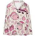 thumbnail image 4 of Top-kevin Red Bows Holly Pine Women's Long-Sleeve Shirt And Full-Length Bottom Pajama Set, 4 of 12