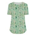 thumbnail image 6 of Yuwull Womens Tops Womens Tops Casual Women'S New Short Sleeve Round Neck Pullover Chest Pleated Casual Print Women Tops On Clearance14XL, 6 of 6