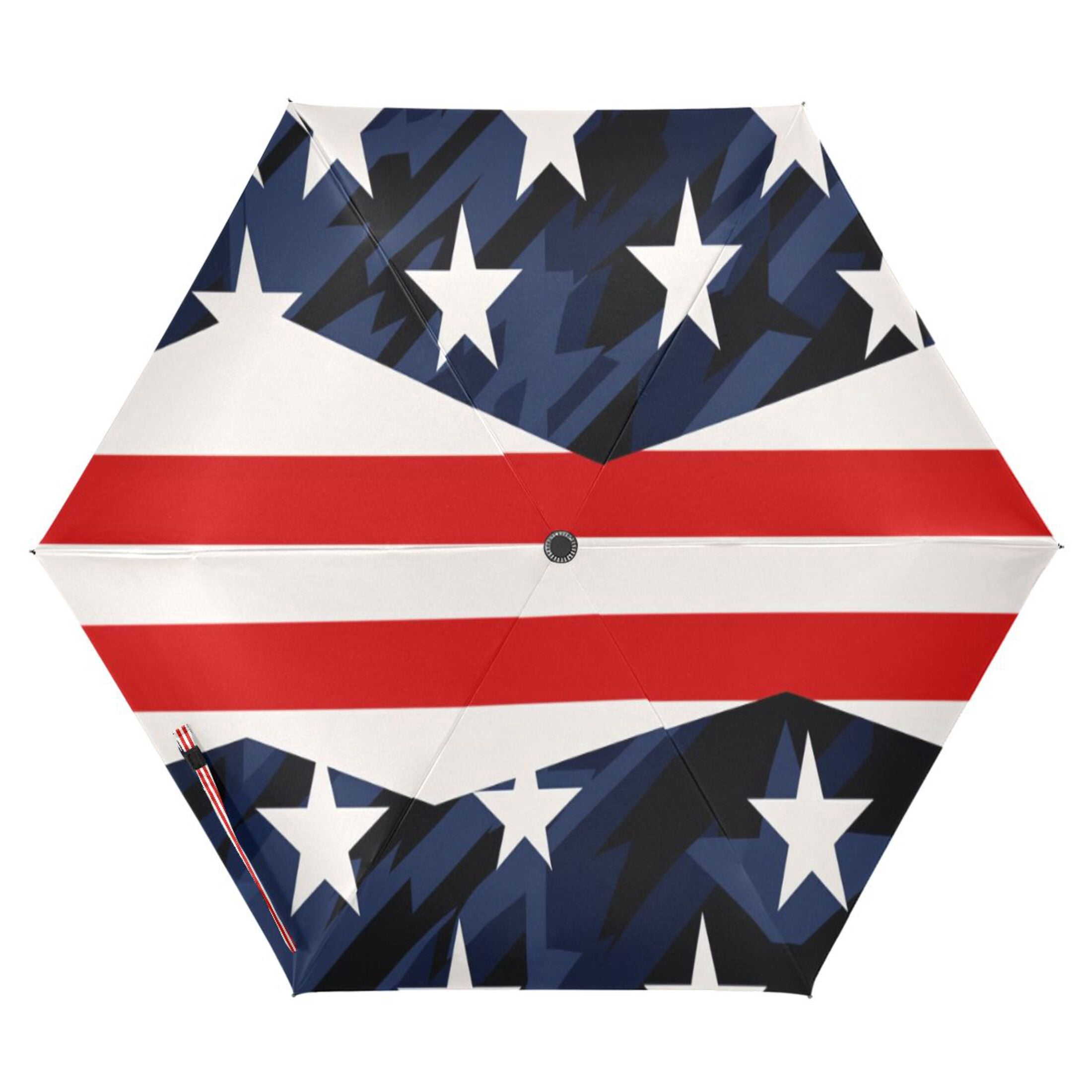 Usa Flag Stripes Stars Compact Sun Umbrella Windproof Travel Umbrellas for Rain Strong Portable UV Protection