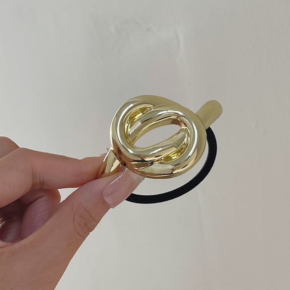 New Sweet Unique Hair Clip Metal Alloy Hair Ties Elastic Rubber Bands Hair Scrunchie Women Hair Accessories Gold Color Hair Ring