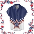 thumbnail image 2 of GLVSZ Men's Vintage Bowling Shirt Retro 4-Way Stretch Short Sleeve Button Down T-Shirts 4th of July American Flag Hawaiian Shirts for Independence Day, 2 of 4