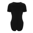 thumbnail image 6 of AWXNJUX Women's Short Sleeve Casual Comfort Scoop Neck T-Shirts Basic Bodysuits Jumpsuit (Black,S), 6 of 6