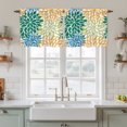 thumbnail image 2 of Green Orange Blue Flowers Tier Curtains 36 Inch Length, Watercolor Wildflowers Plants Cafe Short Curtains for Bathroom Over Sink, Small Kitchen Curtain Light Filtering Drapes 2 Panels 27.5"Wx36"L, 2 of 9