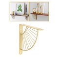 thumbnail image 6 of Shelf Bracket Decorative Fan-Shaped with Screws Home Bookshelf Golden 20cm, 6 of 6