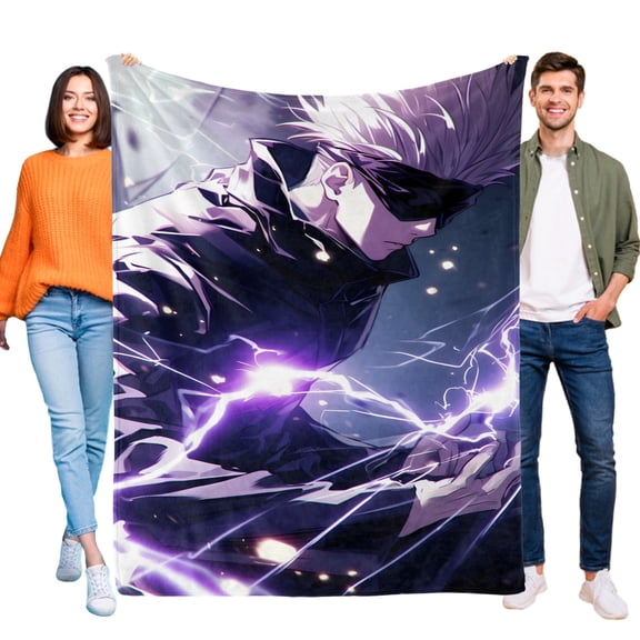 Throw Blanket for Satoru Gojo Bed Couch Soft Warm 30x40 Inch Flannel Blanket for Kids Boys Girls Gifts Home Decor