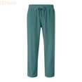 thumbnail image 2 of LYHaoo Kids Casual Corduroy Pants Elastic Waist Drawstring Baggy Sweatpants Loose Fit Wide Leg Palzzo Trousers With Pockets Pants for Boys(Green), 2 of 7
