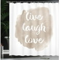 thumbnail image 3 of Ambesonne Live Laugh Love Shower Curtain, Paintbrush Print, 69"Wx75"L, Warm Taupe, 3 of 4