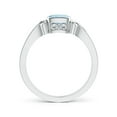 thumbnail image 2 of ANGARA Natural Vintage Style Cushion Aquamarine Solitaire Engagement Ring in 14K White Gold for Women (Size-5mm) | March Birthstone, Anniversary, Jewelry Gift for Women | Natural Aquamarine Ring, 2 of 12