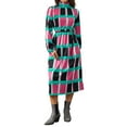 thumbnail image 1 of KOMOO Women Loose Flowy Tunic Dress Colorful Geometric Printed Long Sleeve Loose Dress Spring Autumn A-Line Long Dress, 1 of 9