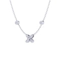 thumbnail image 2 of Letter X Initial 1/20 Cttw Natural Diamond Pendant Necklace 925 Sterling Silver, 2 of 2